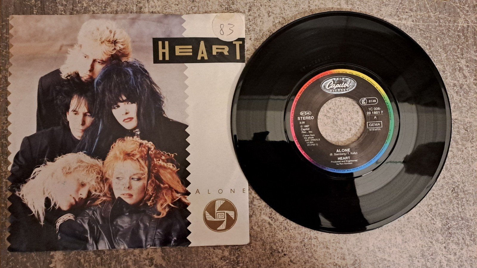 Heart  - alone/Baracuda (live), Cd's en Dvd's, Vinyl Singles, Gebruikt, 7 inch, Pop, Fotohoes