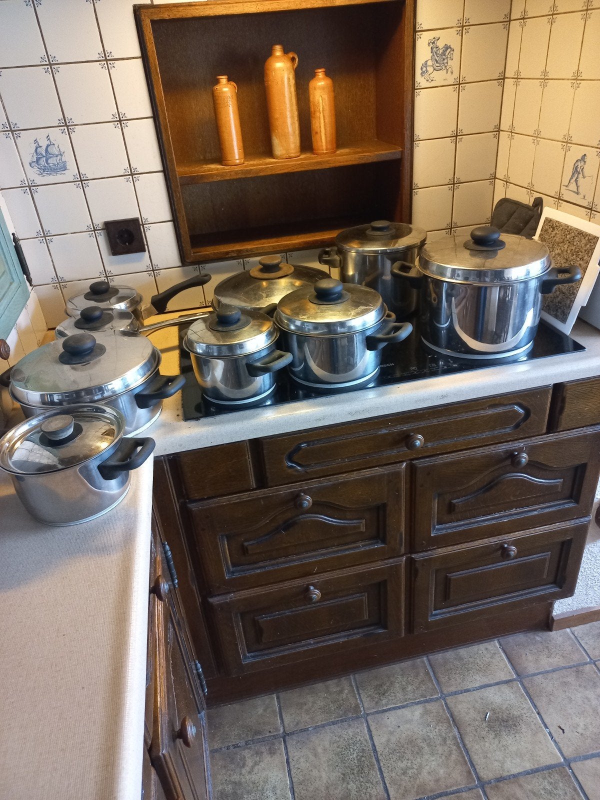 diverse pannen, Huis en Inrichting, Ophalen, Rvs, Pannenset