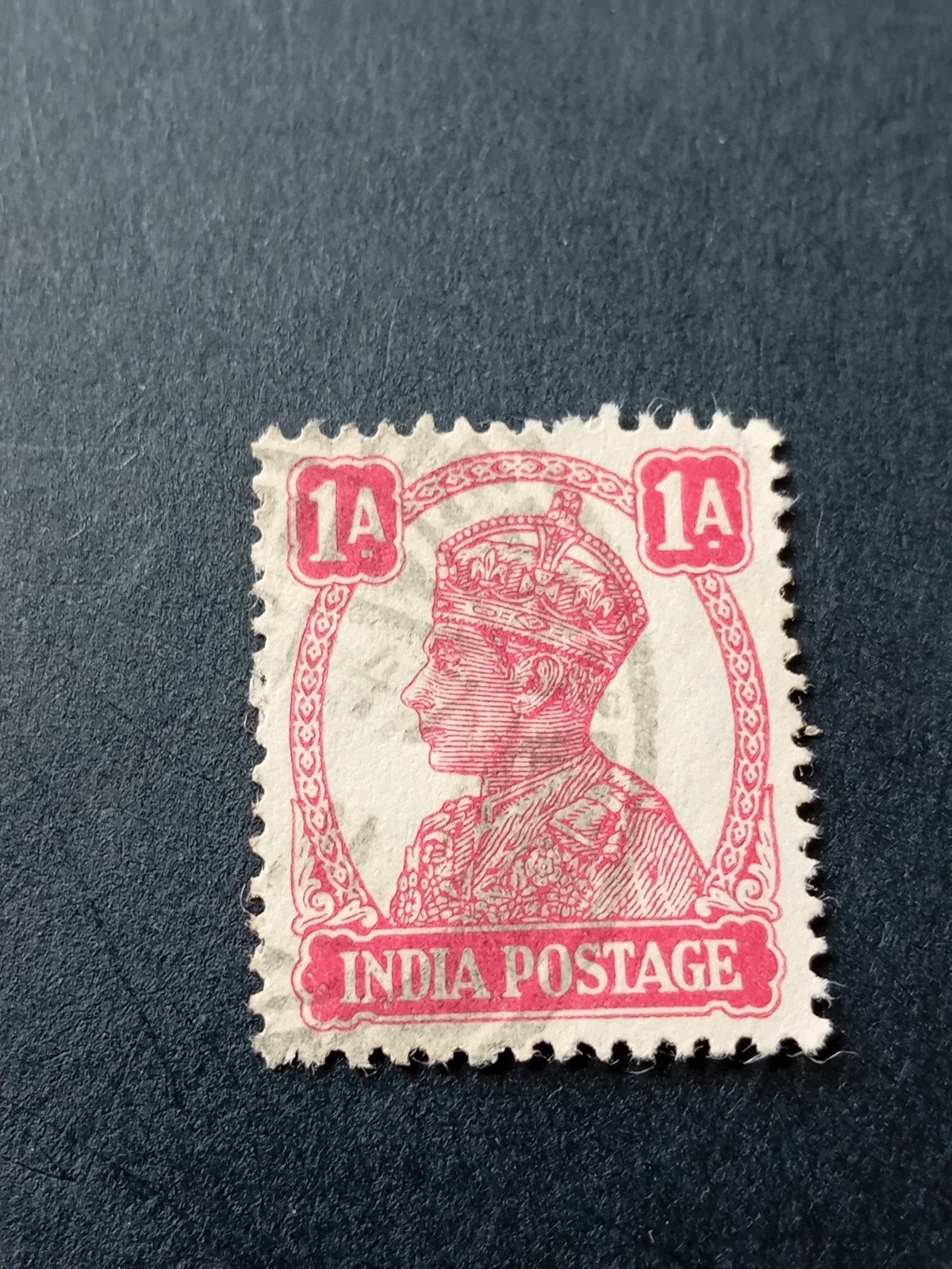 Vintage Indiase postzegel met Koning George V, 1A waarde, Ophalen of Verzenden