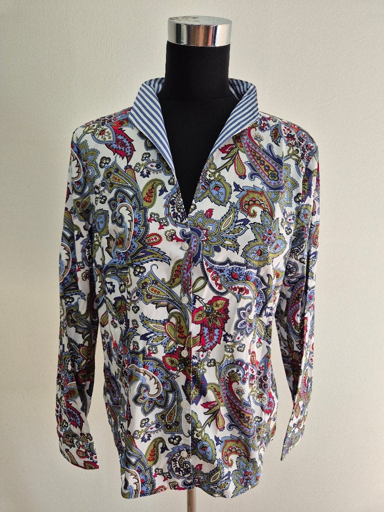 Top163 - Christian Berg blouse met bloemen mt 42 valt als 40, Kleding | Dames, Ophalen of Verzenden, Zo goed als nieuw, Maat 38/40 (M)