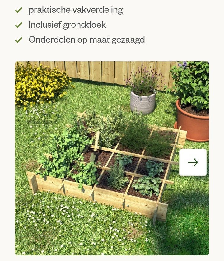 Moestuinbak vierkant van hout, Tuin en Terras, Bloembakken en Plantenbakken, Ophalen, Gebruikt, Vierkant, Balkon
