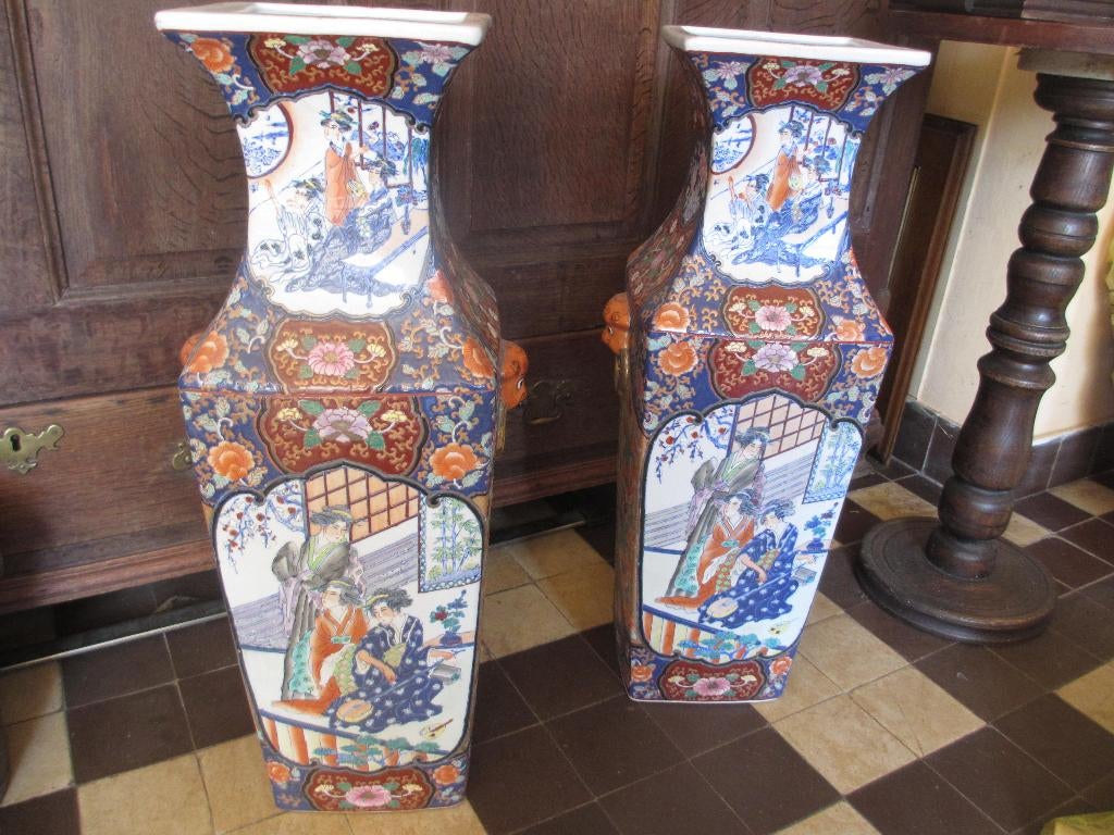 Chinese vazen 63cm Qianlong dynastie Famille rose, Antiek en Kunst, Antiek | Porselein, Ophalen of Verzenden