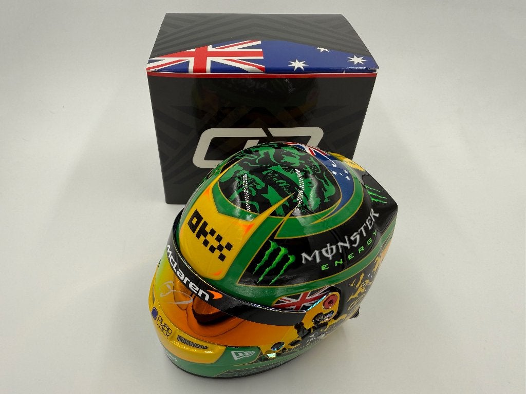 1/2 helm helmet F1 Piastri 2025 Melbourne (McLaren) signé, Ophalen of Verzenden, Nieuw, Formule 1
