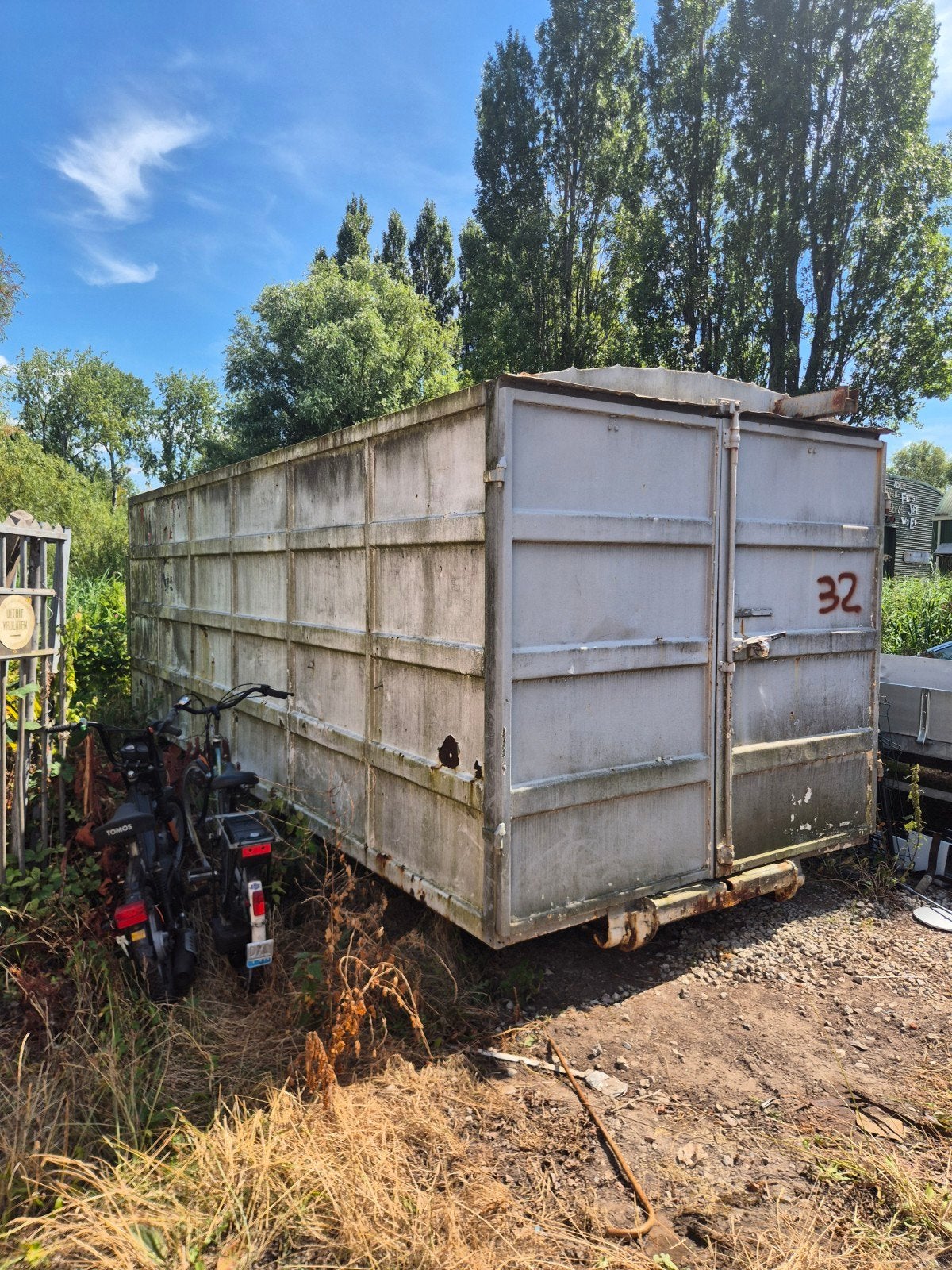 Container met slee - 6x2.5 meter, Ophalen of Verzenden