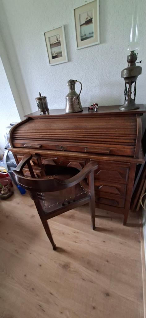 Antiek bureau met Antiek stoel, Ophalen of Verzenden, Gebruikt