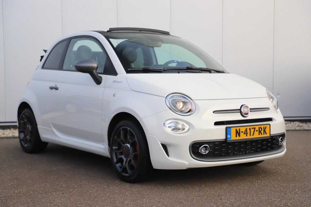 Fiat 500 C 1.0 Hybrid Sport Cabrio 16 inch LMV Half Leder Na, Stof, Euro 6, 4 stoelen, Wit
