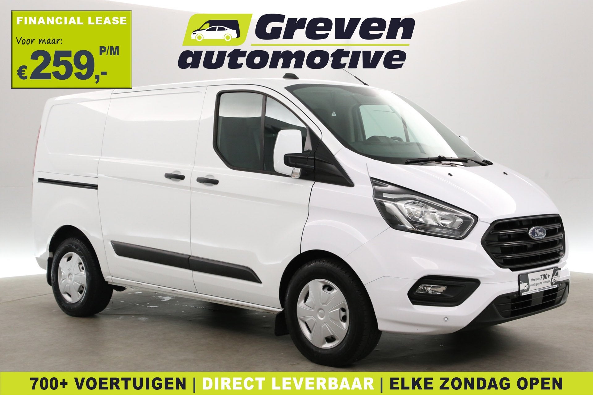 Ford Transit Custom 2.0 TDCI L1H1 | Automaat | Airco | Cruis, Auto's, Stof, Euro 6, 4 cilinders, Wit