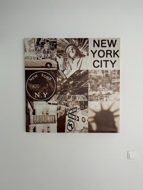 Canvas New York City wanddecoratie, 80x80x3,6 cm, Overige typen, Ophalen of Verzenden, Zo goed als nieuw, 75 tot 100 cm