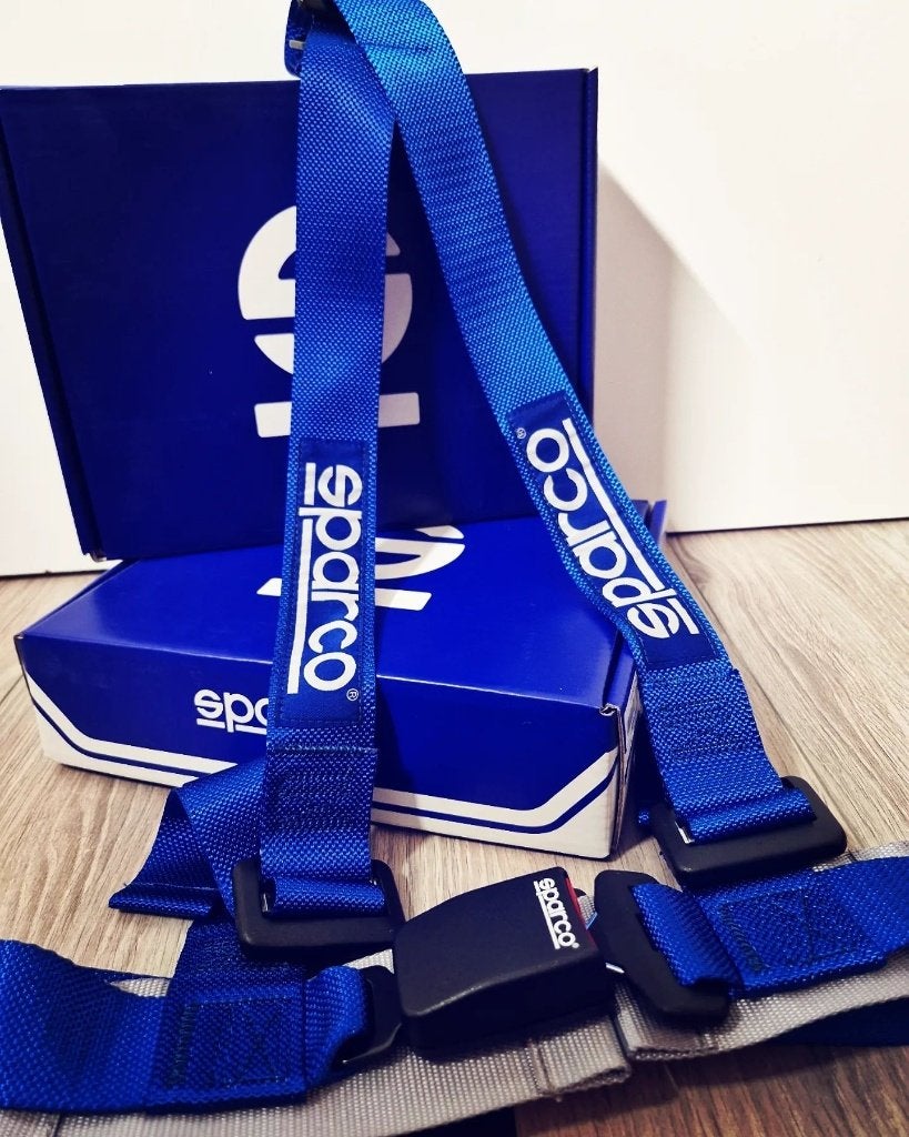 Sparco Club H4 4-punts gordel Blauw zwart rood, Ophalen of Verzenden
