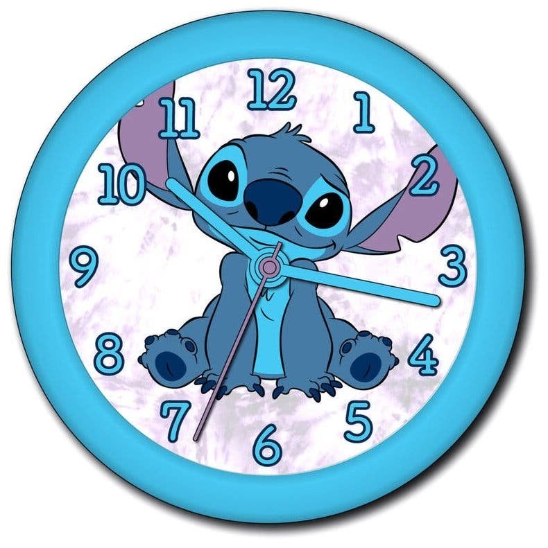 Stitch Wandklok - Disney Klok, Blauw, Stitch, Nieuw, Ophalen of Verzenden