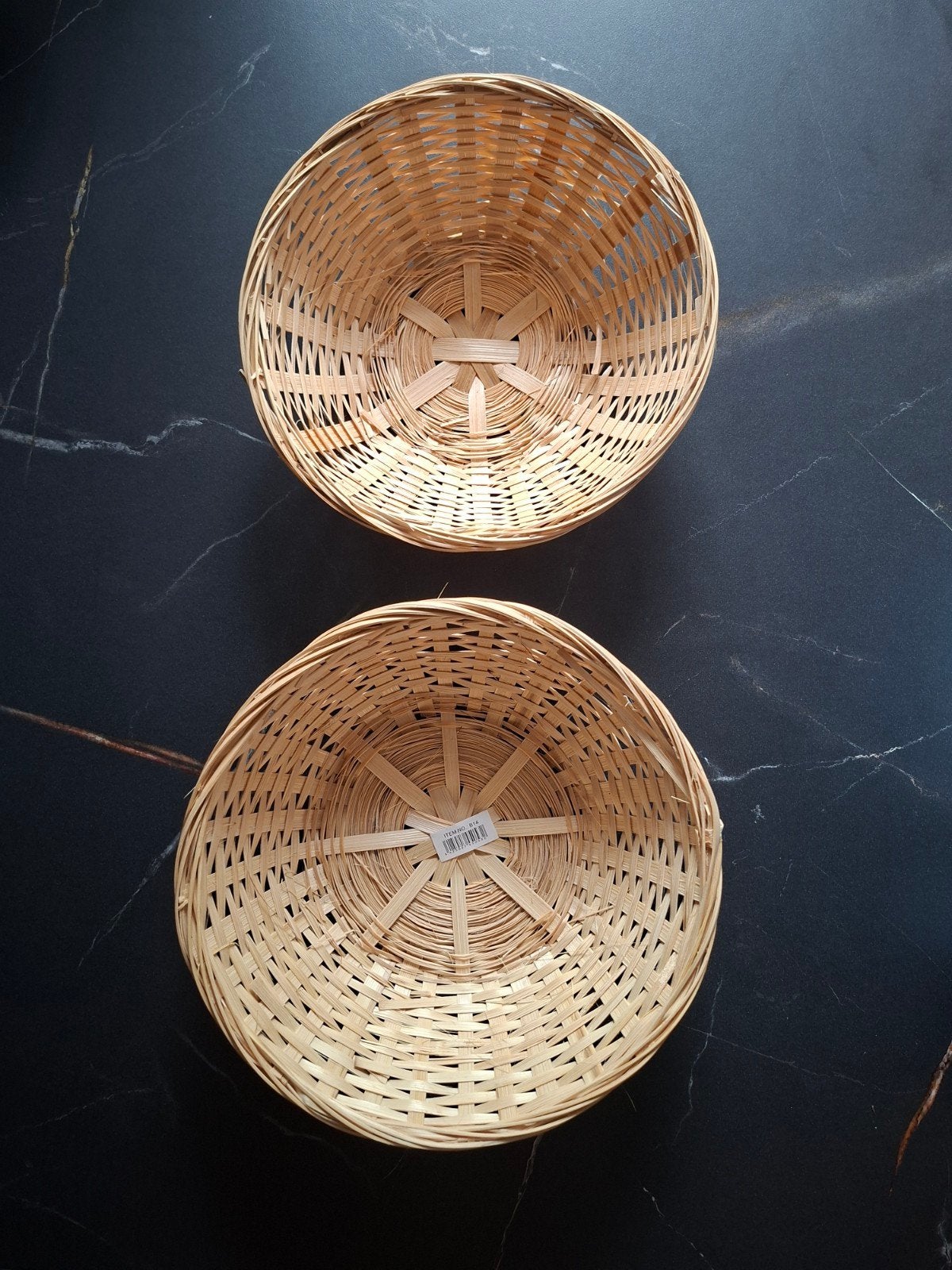 Set van 2 rieten mandjes, Handgemaakt, Mand, Rond, Ophalen of Verzenden