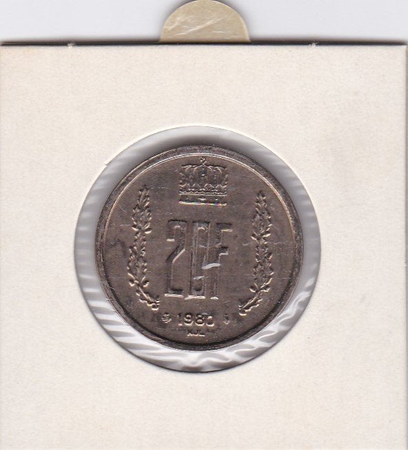 2 munten van 20 fr luxenburg 1980+1981 voor 2 euro, Ophalen of Verzenden, Overige landen, Losse munt