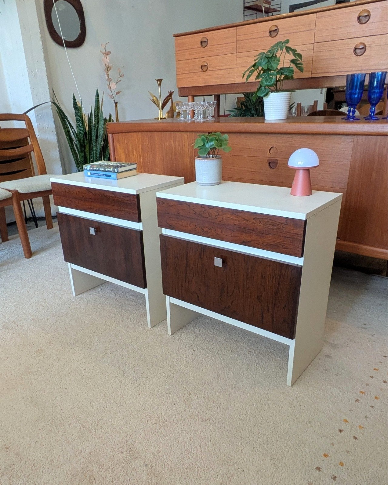 Vintage retro (nacht)kastjes, Ophalen, Gebruikt, Minder dan 45 cm, .