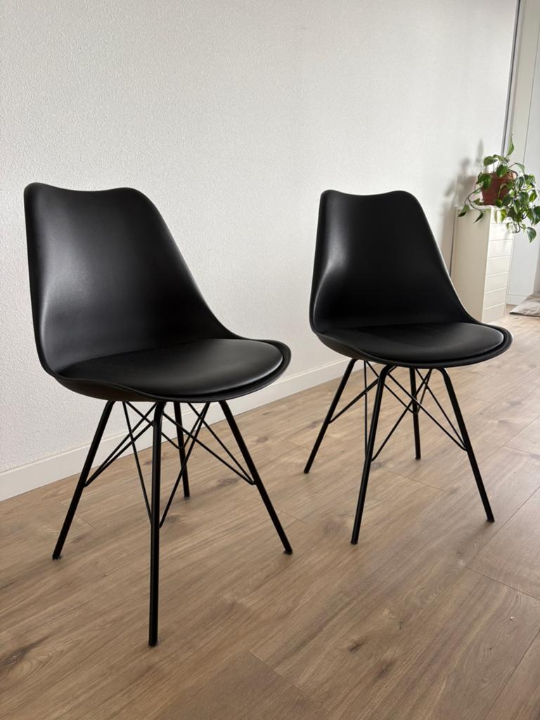 6 eetkamerstoelen, Ophalen, Zwart, Zo goed als nieuw, Vijf, Zes of meer stoelen