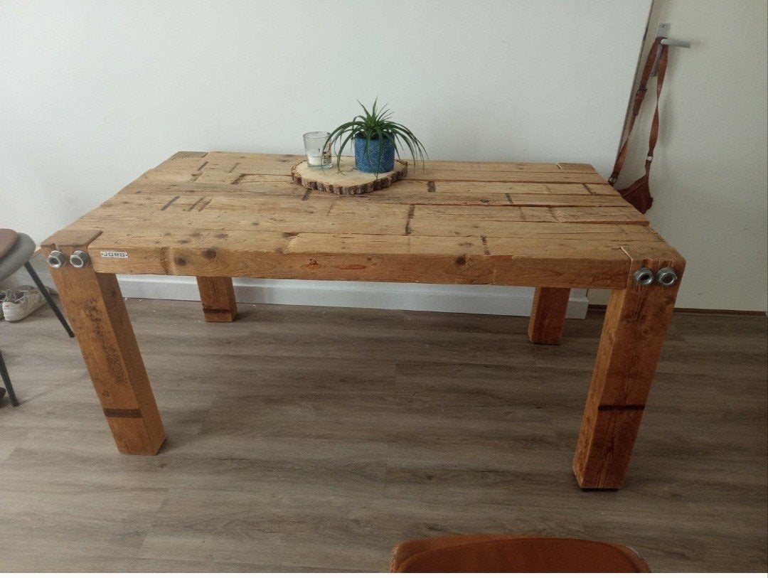 Jorg houten tafel - perfect voor tuin of unieke decoratie, Ophalen of Verzenden