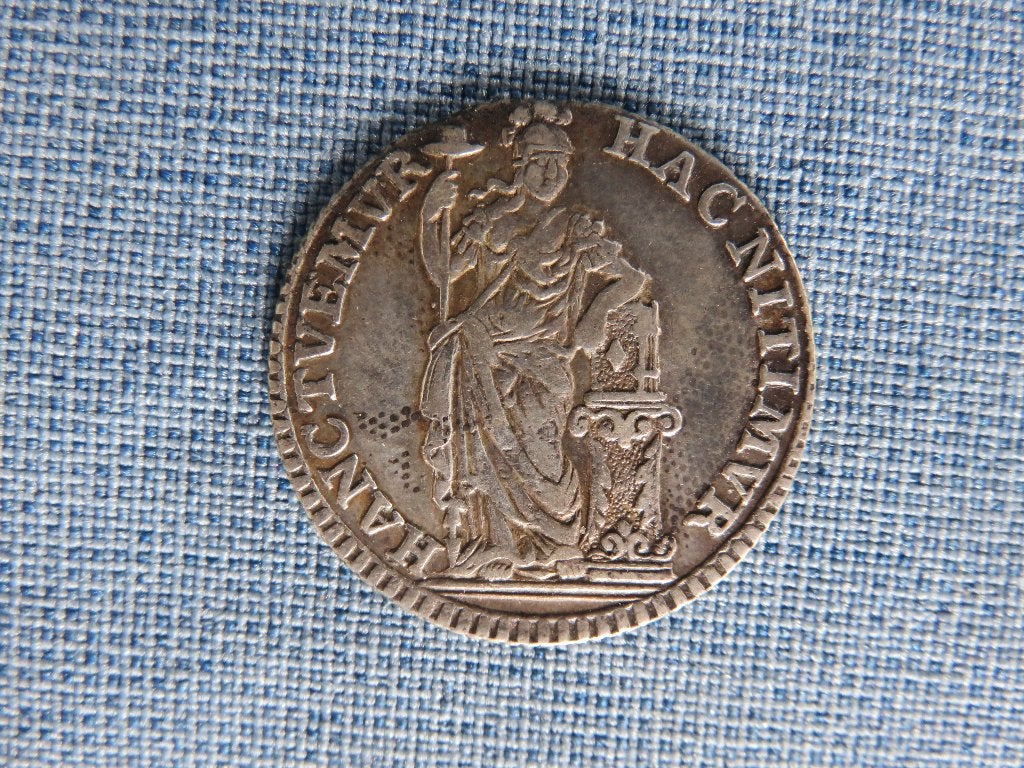 25 cent in zilver . Holland 1759 . bodemvondst, Postzegels en Munten, Munten | Nederland, Vóór koninkrijk, Zilver, 25 cent, Ophalen of Verzenden
