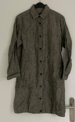 Sandwich blouse tuniek maat M linnen taupe grijs bruin, Kleding | Dames, Ophalen of Verzenden, Zo goed als nieuw, Maat 38/40 (M)
