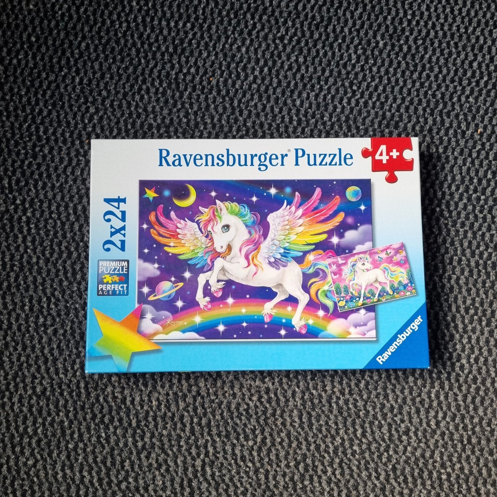 Ravensburger puzzel unicorn & pegasus - 2 x 24 stukjes, Ophalen of Verzenden, 10 tot 50 stukjes, 2 tot 4 jaar