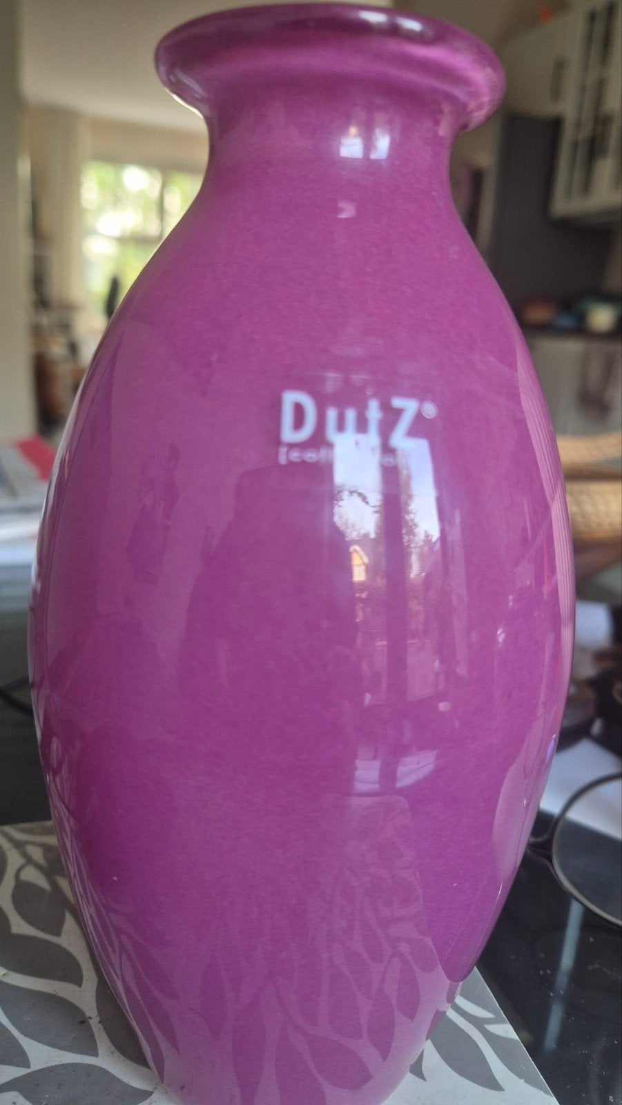 DutZ vaas - Paars- 18 cm hoog, Ophalen of Verzenden, Zo goed als nieuw, Paars, Glas