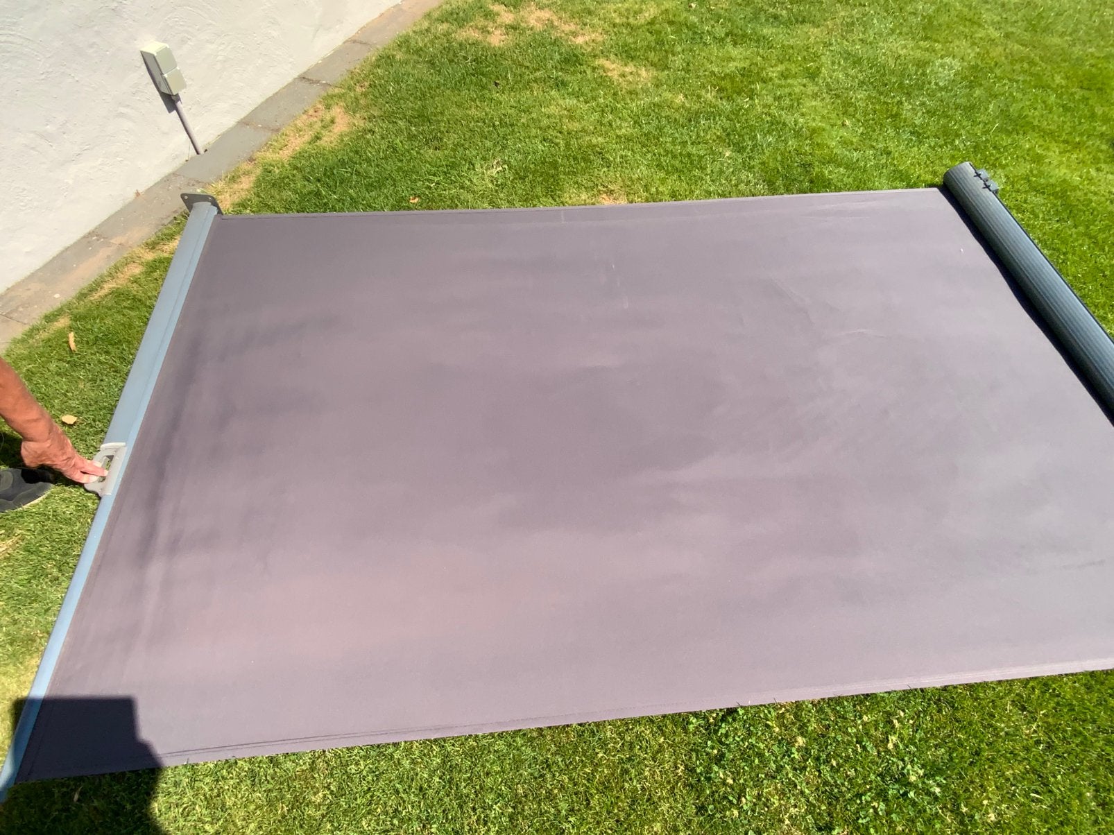 Te koop een wind schermen.  180 hoog en 275 cm breed, Tuin en Terras, Zonneschermen, Ophalen of Verzenden, Zo goed als nieuw, Knikarmscherm