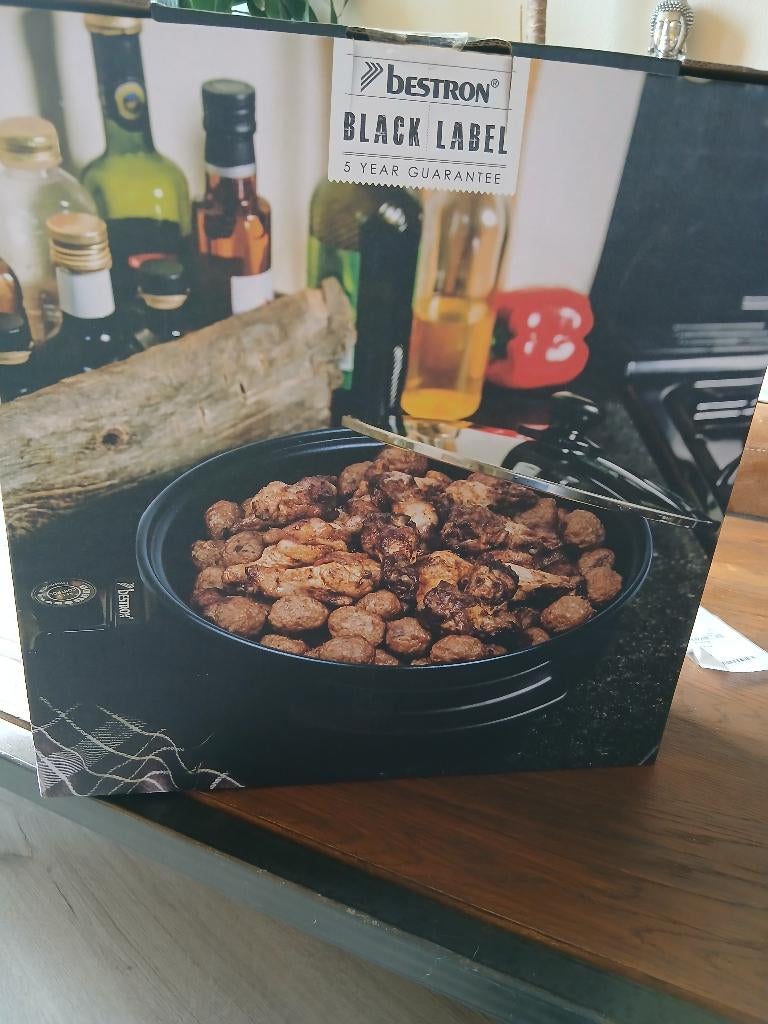 Partypan Bestron Black Label, Witgoed en Apparatuur, Slowcookers, Nieuw, Timer, Vaatwasmachinebestendig, Ophalen of Verzenden