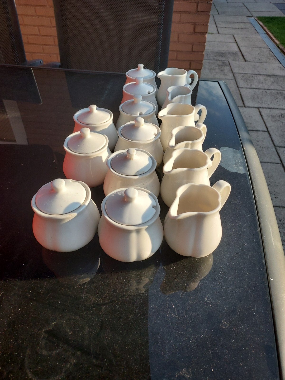 Hotelporselein suiker- en melksetjes (6 sets + 3 extra), Ophalen, Gebruikt, Overige merken, Klassiek