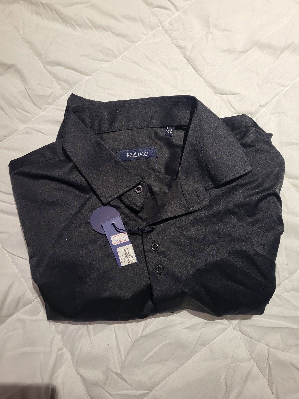 Nieuw Ferlucci overhemd XL 43-44 - was bijna €50,-, Ophalen of Verzenden, Zo goed als nieuw, Blauw, Halswijdte 43/44 (XL)