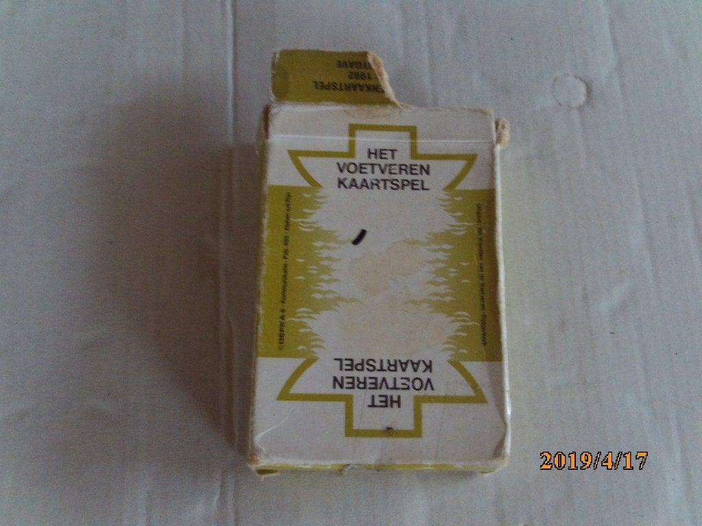 het voetveren kaartspel, Hobby en Vrije tijd, Ophalen of Verzenden, Gebruikt