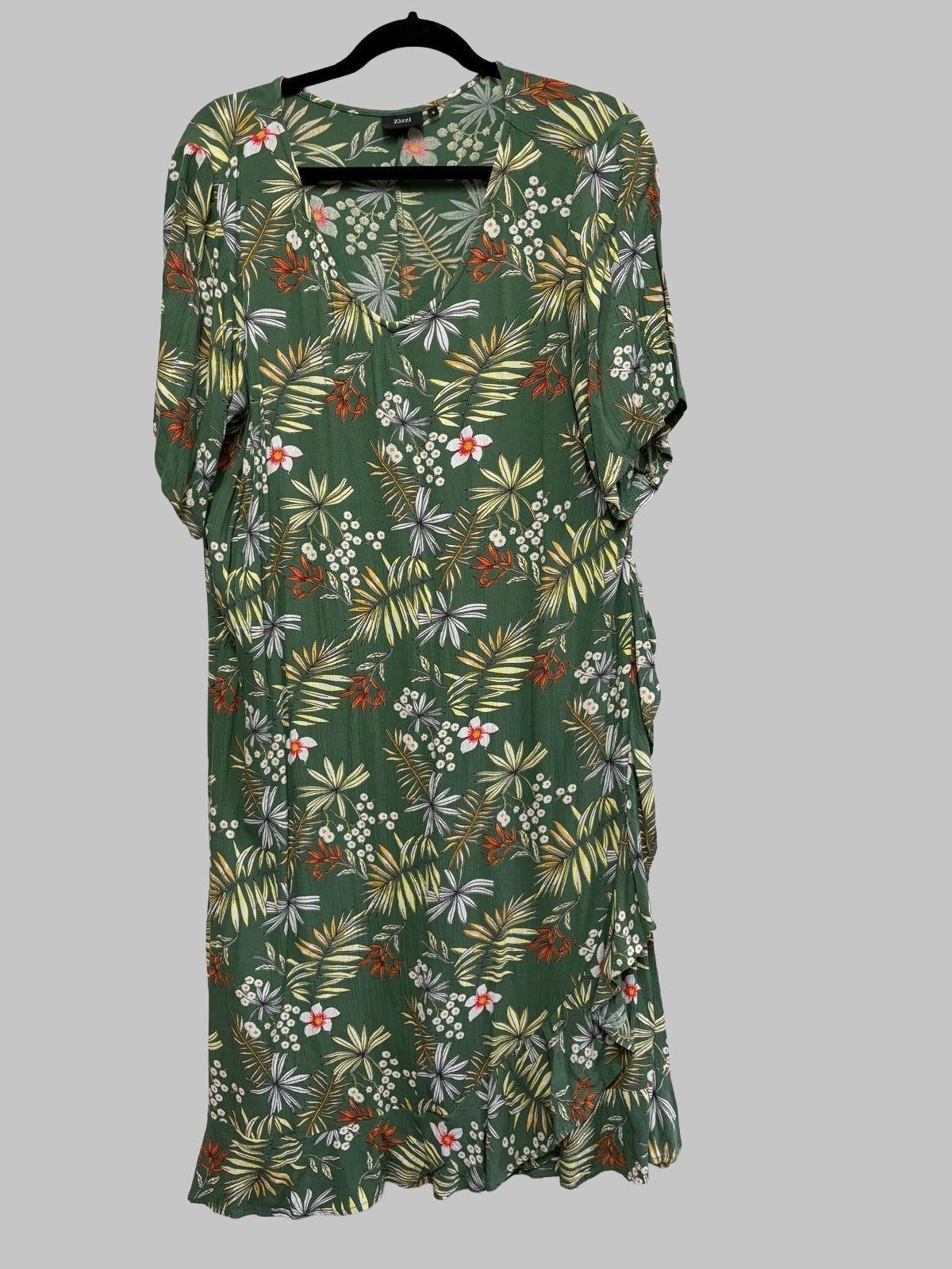 Groene bloemenprint wikkeljurk ZIZZI 44, Verzenden, Maat 42/44 (L), Zo goed als nieuw, Knielengte