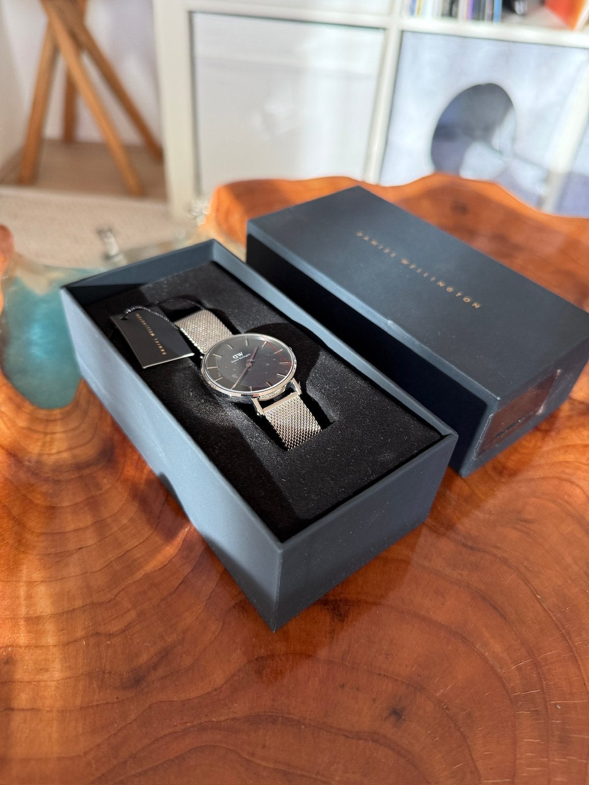 Daniel Wellington petite sterling 32mm horloge, Ophalen of Verzenden, Zo goed als nieuw, Staal, Overige merken