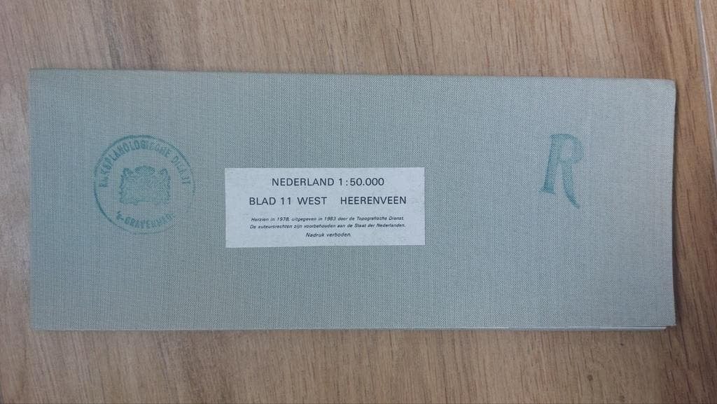 11WEST Heerenveen Akkrum Oudega Grouw Stafkaart uit 1983, Topografische Dienst Nederland, Ophalen of Verzenden, 1800 tot 2000