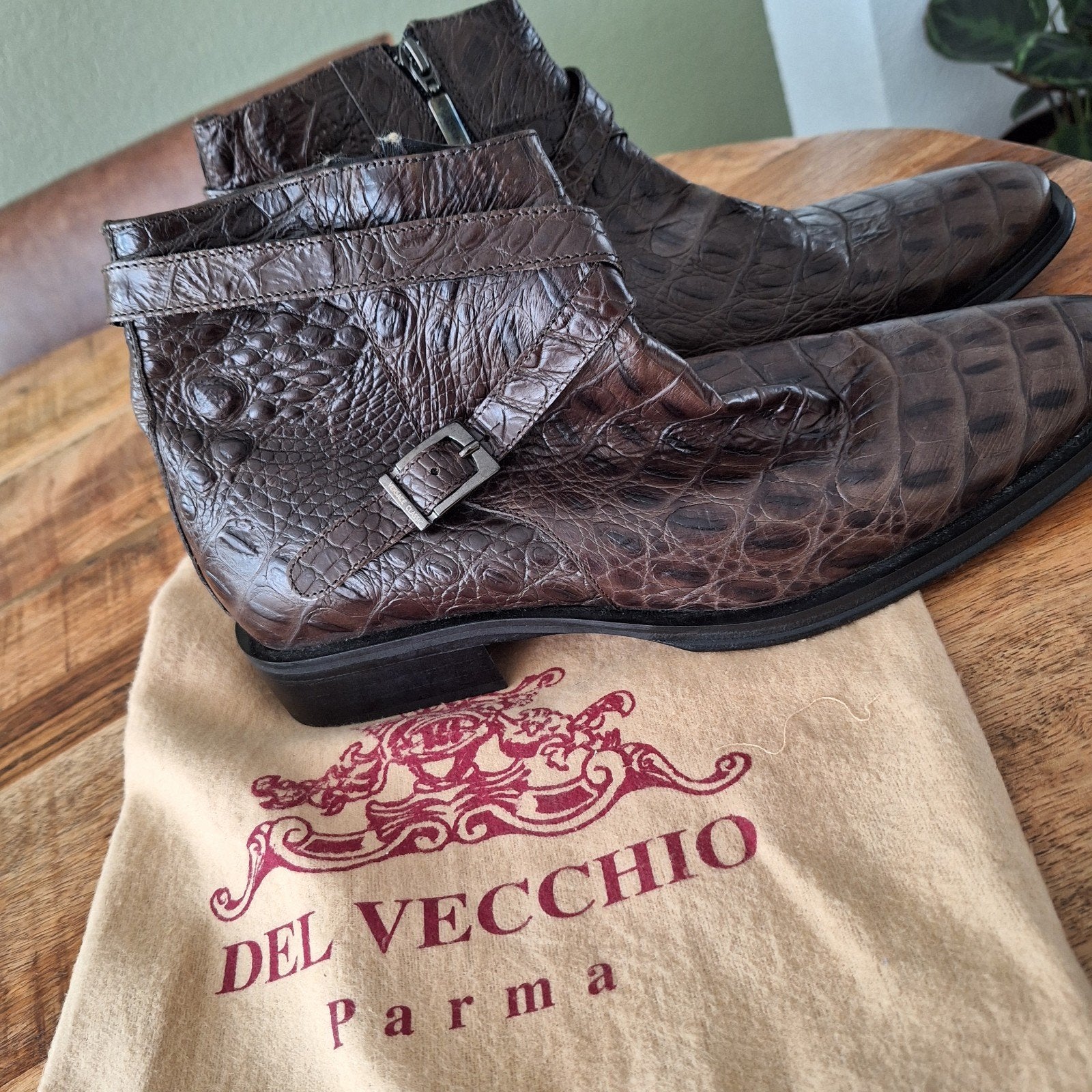 Exclusieve Versace Classic leren boots -nieuw Maat 44, Bruin, Versace Classic, Boots, Nieuw
