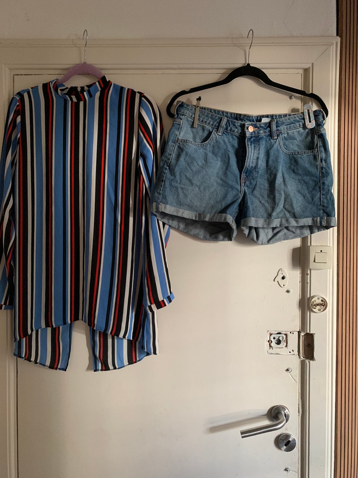 Zomerse set: H&M spijkershort & Primark blouse, Ophalen of Verzenden, Gedragen, Maat 38/40 (M), Meerkleurig
