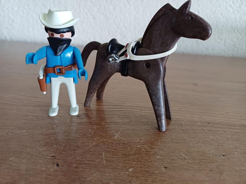 Playmobil cowboy op paard ( vintage), Ophalen of Verzenden, Gebruikt, Los playmobil