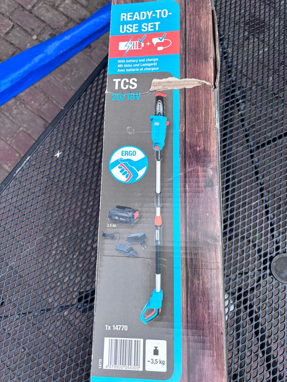 Gardena TCS 20/18V Accu Telescopische Kettingzaag, Tuin en Terras, Hand-tuingereedschap, Ophalen of Verzenden, Zo goed als nieuw