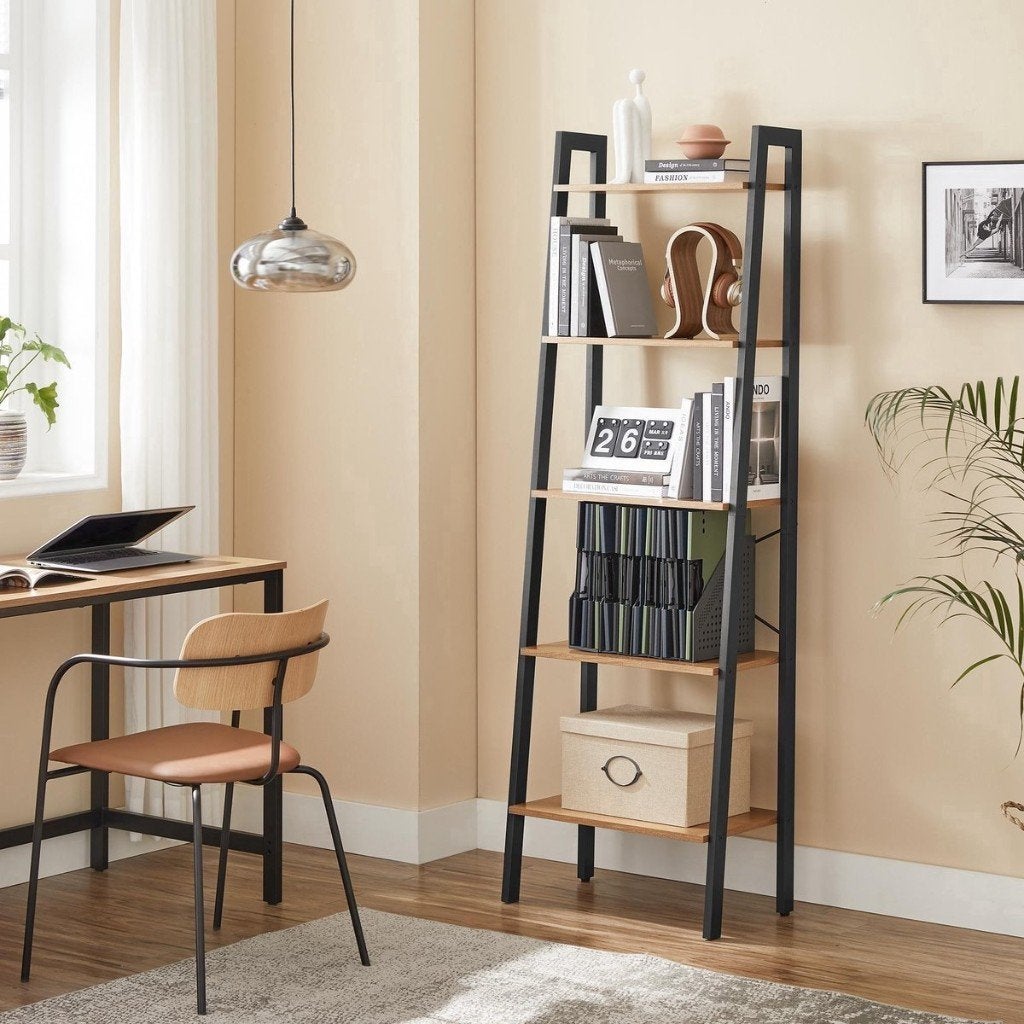 Staande plank, boekenkast met 5 legplanken-56 x 34 x 172 cm, Ophalen of Verzenden, Zo goed als nieuw