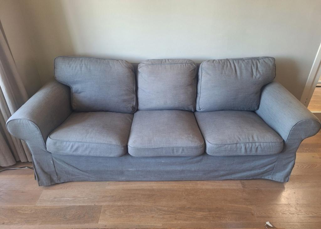 Ikea ektorp 3 zitbank grijs, Ophalen, Gebruikt, 75 tot 100 cm, Tweepersoons