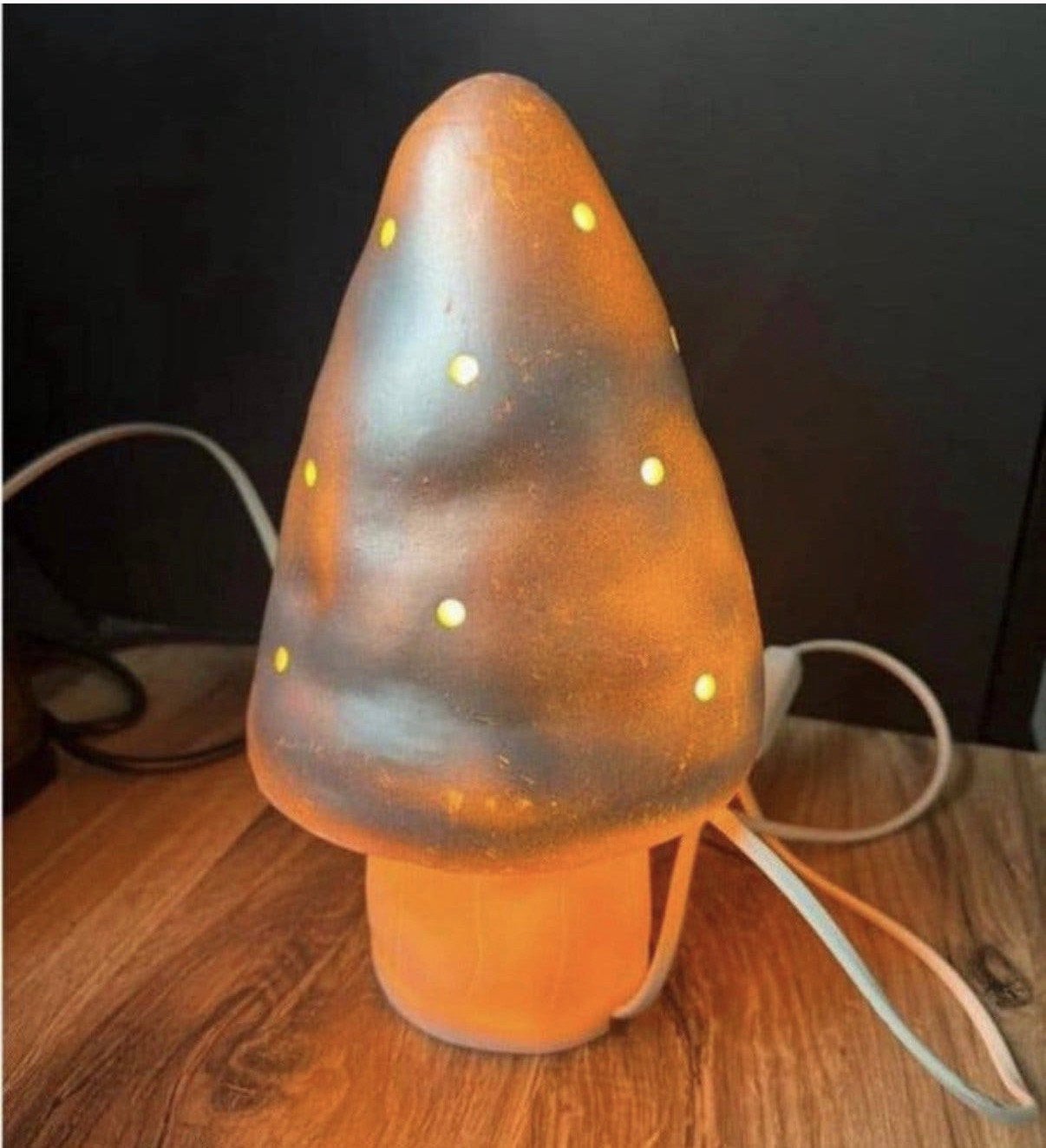 Heico paddenstoel lamp zilver  Figuurlamp van het merk Heico, Figuurlamp, Kunststof, Ophalen of Verzenden, Zo goed als nieuw