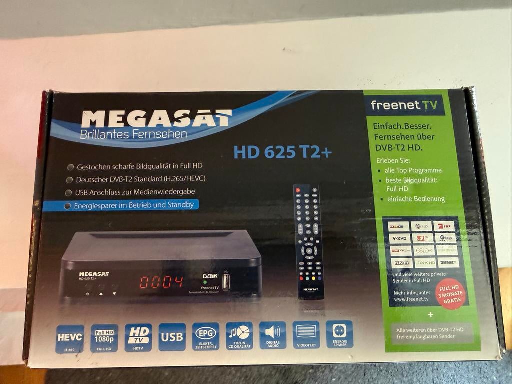 Megasat HD 625 T2+ DVB-T2 HD Ontvanger met Freenet TV, Ophalen of Verzenden, Zo goed als nieuw