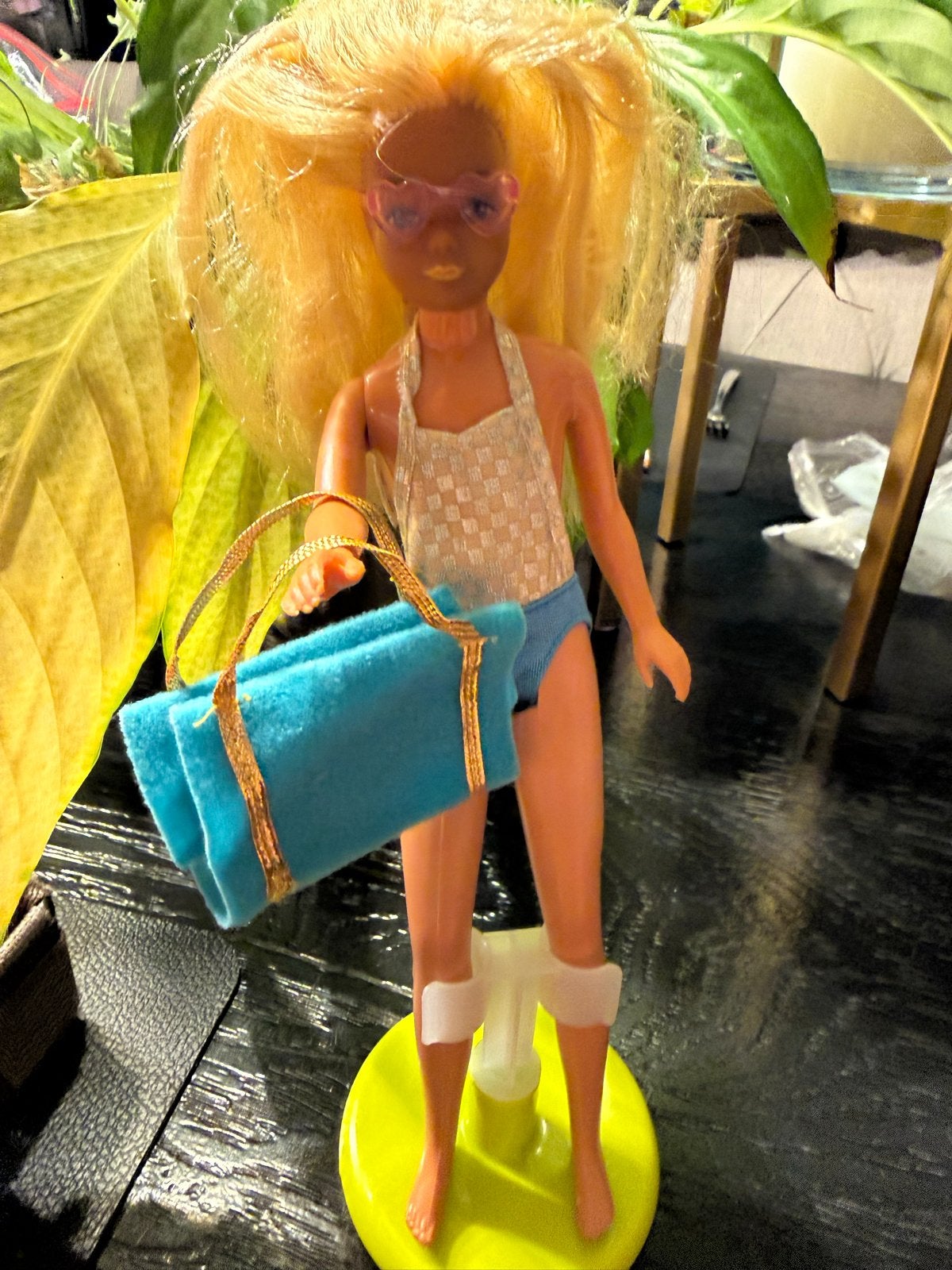 Vintage Skipper 1985 Strand Outfit met Accessoires, Ophalen of Verzenden, Gebruikt, Barbie