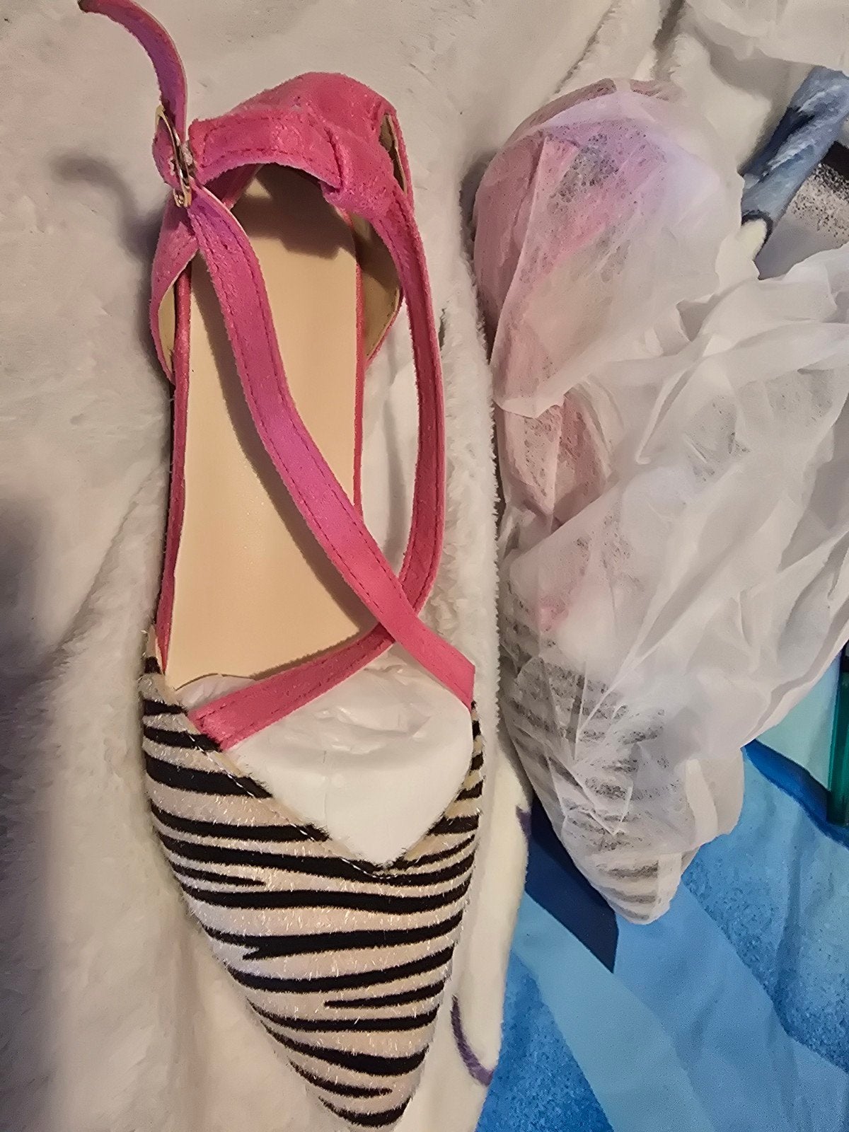 Roze en Zebraprint Pumps met Bandjes, Pumps, Nieuw, Ophalen of Verzenden, Roze