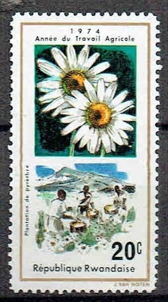 Rwanda 1974 Landbouw Bloemen, Verzenden, Postfris, Dier of Natuur