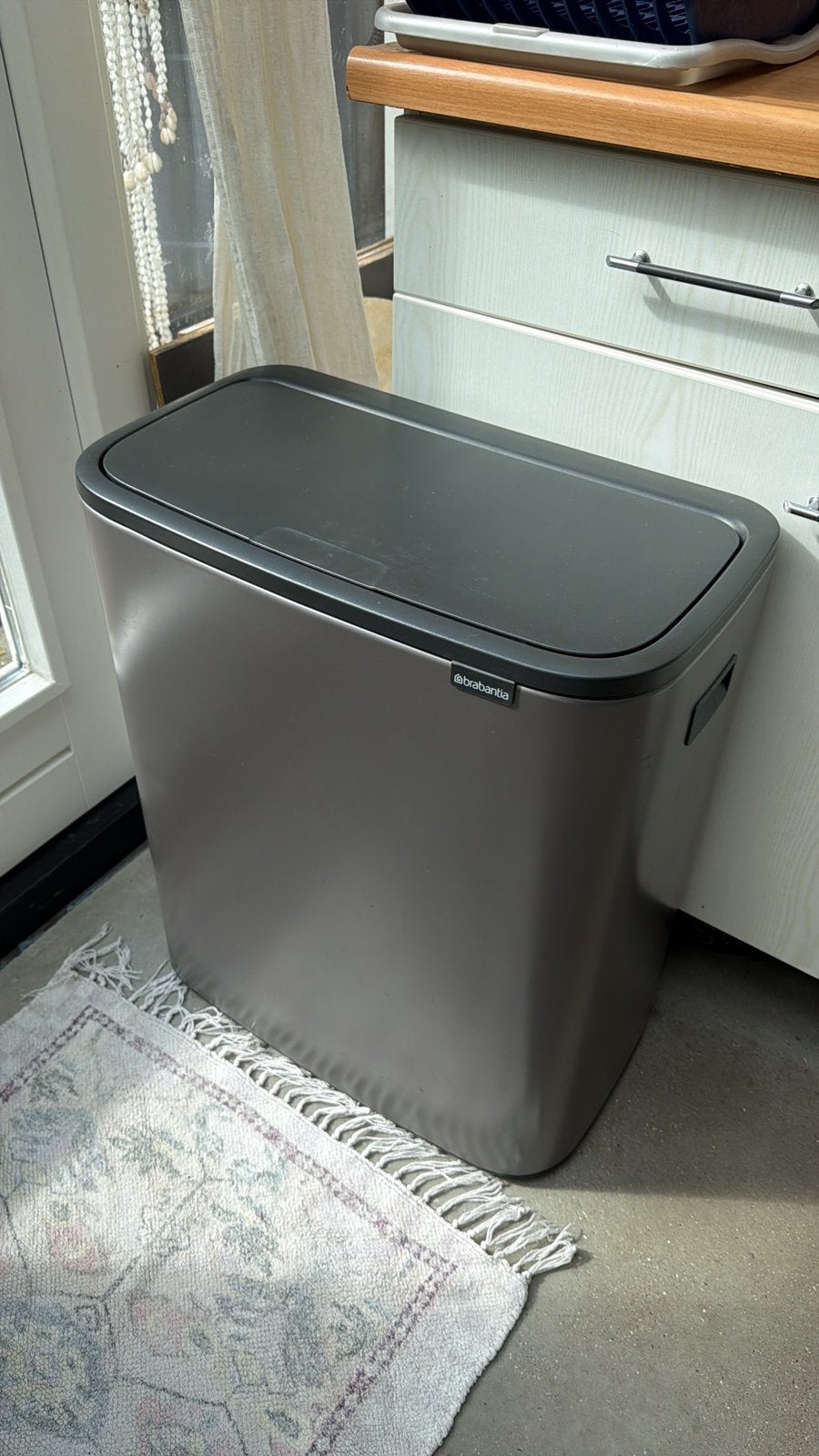 Brabantia BO TOUCH BIN 2 x 30 liter -  zwart grijs, Huis en Inrichting, Woonaccessoires | Prullenbakken, 40 liter of meer, Ophalen