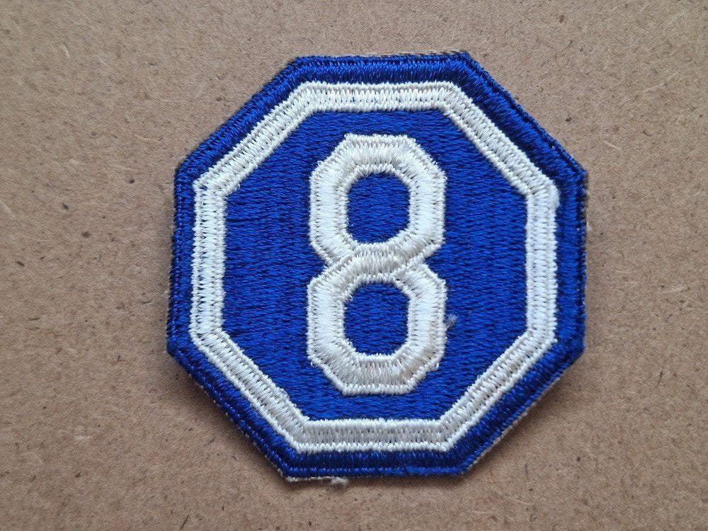 WWII US 8th Corps patch, Verzenden, Amerika, Embleem of Badge