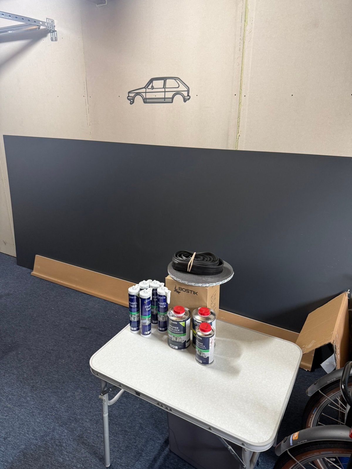 Trespa hpl 6mm ral 7016 incl bostik lijm cleaner primer tape, Doe-het-zelf en Verbouw, Platen en Panelen, Ophalen, Zo goed als nieuw