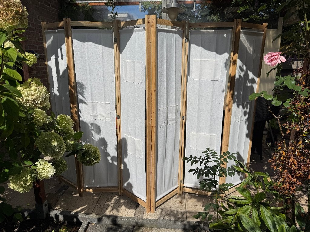 Houten kamerscherm / roomdivider 6-delig 240x170, Ophalen, Zo goed als nieuw