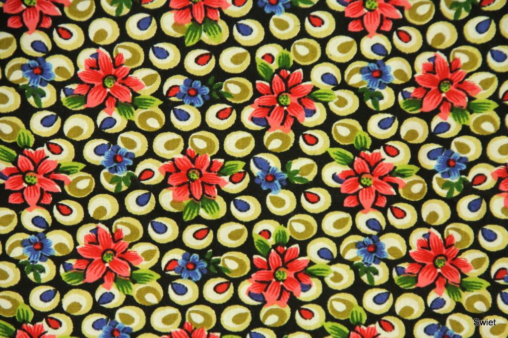 11030 Originele vintage retro stof stoffen gordijnstof Swiet, Overige kleuren, Ophalen of Verzenden, 30 tot 120 cm, Katoen