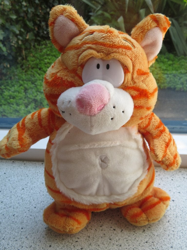 Kat poes Cat the Podgeys merk Keel Toys zacht velours, Oranje, Wasbaar, Ophalen of Verzenden, Zo goed als nieuw