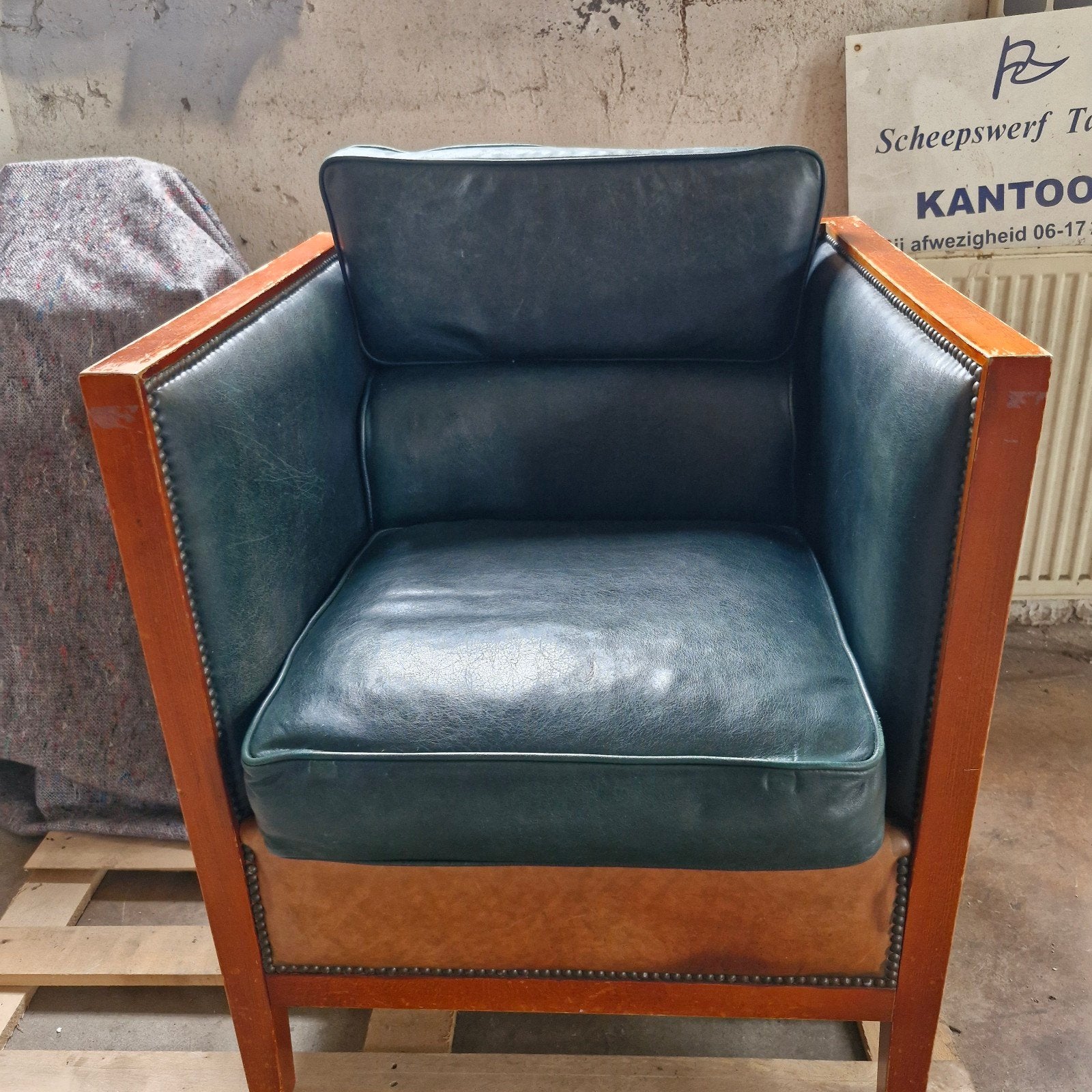 Art Deco fauteuil, Ophalen of Verzenden, Leer, Eén