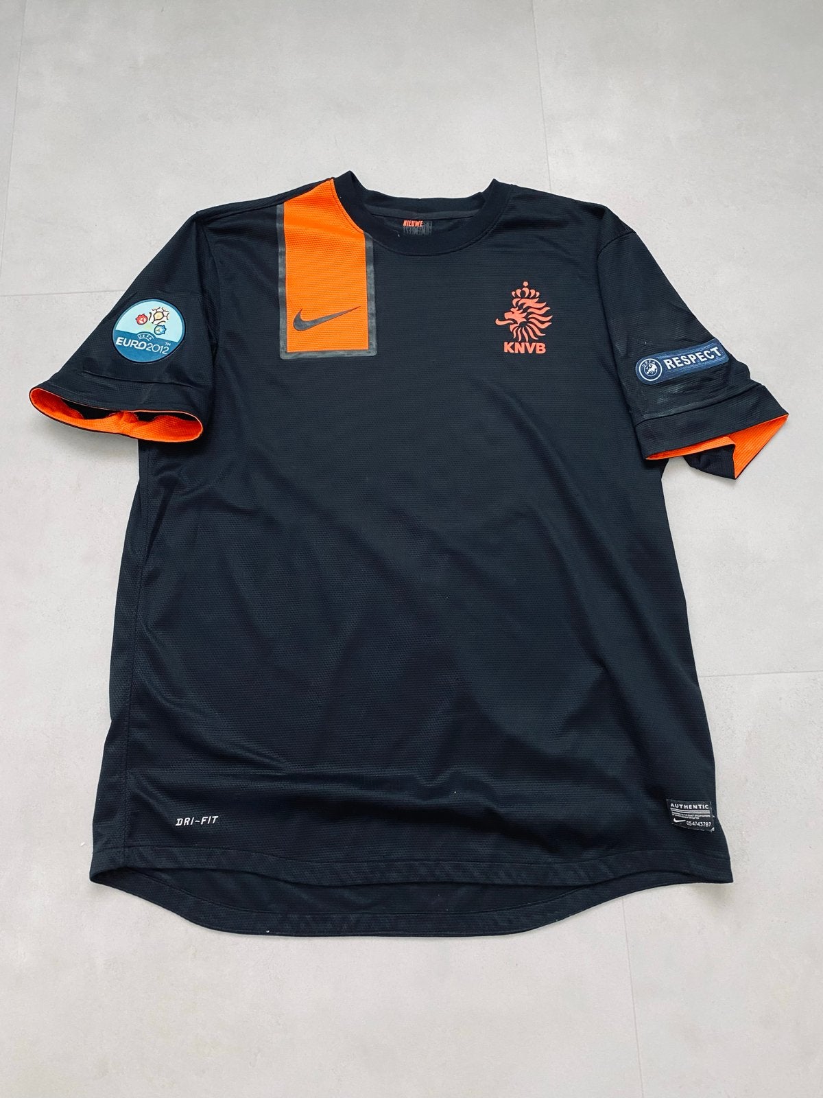 Nederlands Elftal Uitshirt Euro 2012 XL met patches, Maat XL, Ophalen of Verzenden, Gebruikt, Shirt